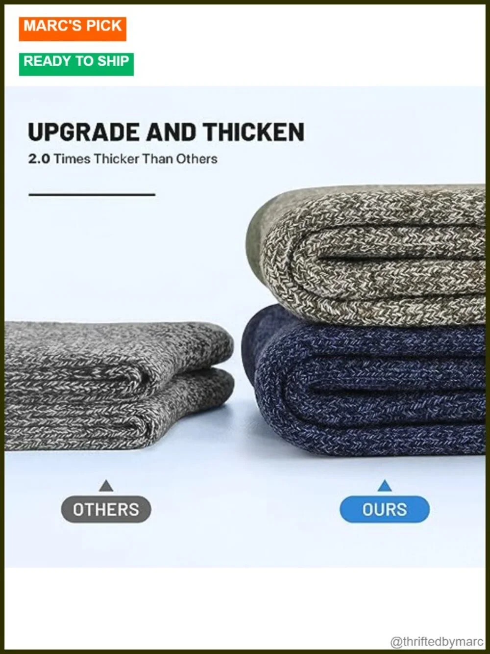 5 Pairs Merino Wool Hiking Thermal Socks for Men Thick Cold Weather